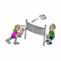 Volleyball girl vs boy photo cutouts