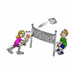 Volleyball girl vs boy photo cutouts