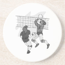 Volleyball Gray Coasters