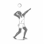 Volleyball Gray Serve Photo Cut Out