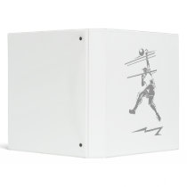 Volleyball Gray Spike 3 Ring Binder
