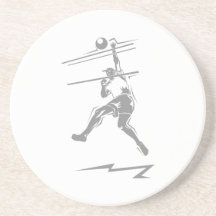 Volleyball Gray Spike Coasters