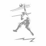 Volleyball Gray Spike Cut Outs