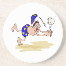 Volleyball guy beverage coaster