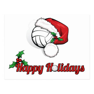volleyball christmas holidays postcard happy cards greeting zazzle
