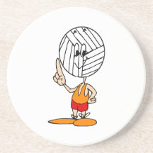 Volleyball Head Drink Coaster