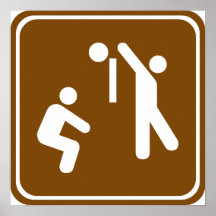 Volleyball Highway Sign Poster
