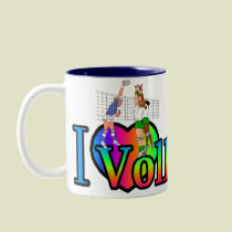 volleyball i heart mugs