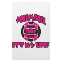 VOLLEYBALL IN HOT PINK AND BLACK stationery by totalsports VOLLEYBALL IN HOT PINK AND BLACK stationery