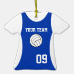 Volleyball Jersey Customizable Blue Christmas Ornaments