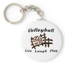 Volleyball: Live Laugh Play Key Chain