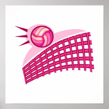 Volleyball & net poster