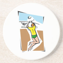 Volleyball player drink coasters