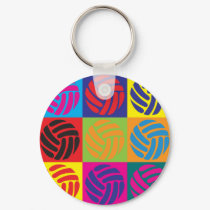 Volleyball Pop Art keychains