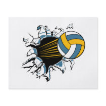 volleyball ripping through blue and gold full color flyer
