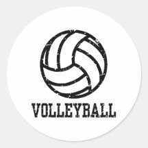 Volleyball Round Sticker