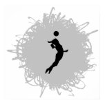 Volleyball Scribble Style (Female) Poster