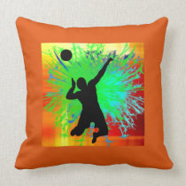 Volleyball Service Fireworks Pillow