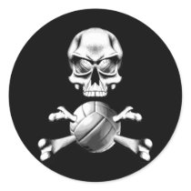 Volleyball Skull and Bones stickers by EvilSkull Volleyball Skull and Bones stickers