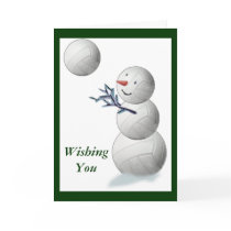 Volleyball Snowman Christmas cards by TheSportofIt Volleyball Snowman Christmas cards