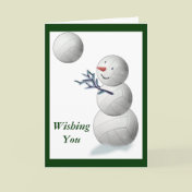 Volleyball Snowman Christmas Card