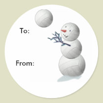 Volleyball Snowman Christmas Gifts Stickers stickers