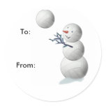 Volleyball Snowman Christmas Gifts Stickers