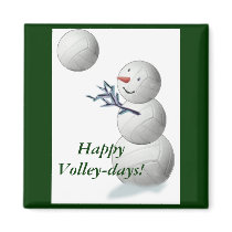 Volleyball Snowman Christmas magnets by TheSportofIt Volleyball Snowman Christmas magnets