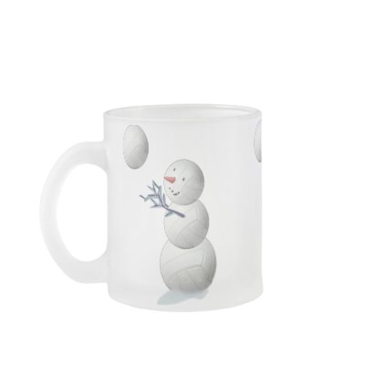 Volleyball Snowman Christmas Mugs by TheSportofIt