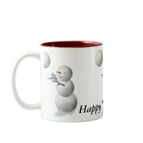 Volleyball Snowman Christmas Mugs