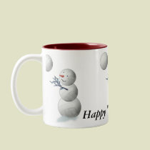 Volleyball Snowman Christmas mugs
