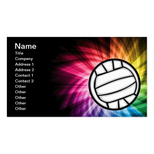 Volleyball; Spectrum Business Card Template