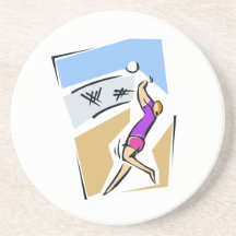 Volleyball spike girl coaster