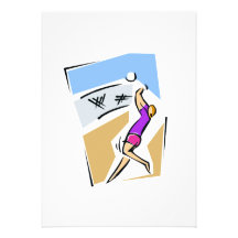 Volleyball spike girl personalized announcements