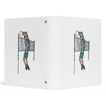 volleyball spike mens volley cartoon graphic 3 ring binders