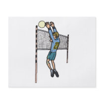 volleyball spike mens volley cartoon graphic full color flyer