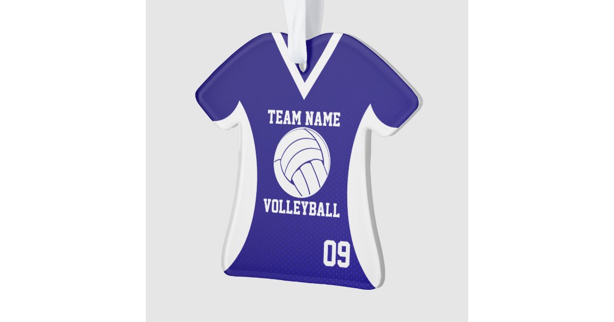 Volleyball Sports Jersey Royal with Photo Ornament Zazzle