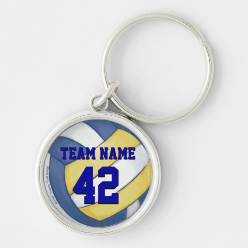 Volleyball Team Name and Number Keychain Zazzle