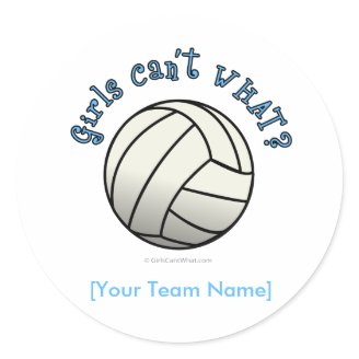 Volleyball Team - White Round Sticker