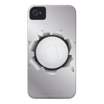 volleyball thru metal sheet iPhone 4 Case-Mate case