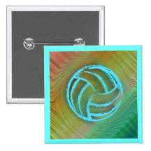 Volleyball Twirl Button