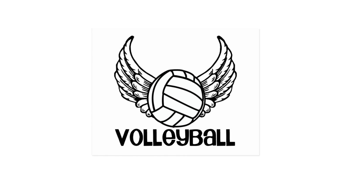 Volleyball with Wings Postcard Zazzle