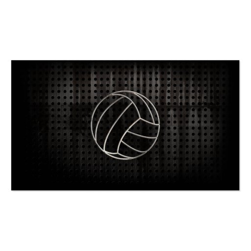 Volleyballl; Cool Black Business Card (back side)