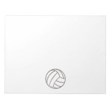 Volleyballl; Cool Black Memo Notepad