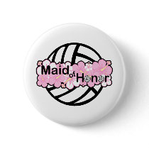 VolleyBride Maid of Honor Pinback Button