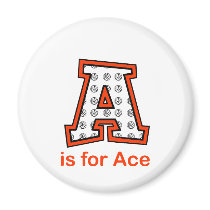 VolleyChick A is for Ace Refrigerator Magnets