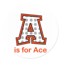 VolleyChick A is for Ace Stickers