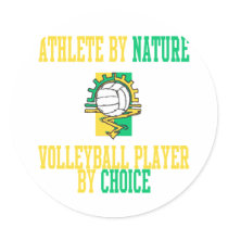 VolleyChick Athlete by Nature Round Stickers