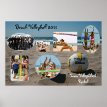 VolleyChick Beach Photo Collage Poster