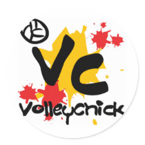 VolleyChick Croobie Round Stickers